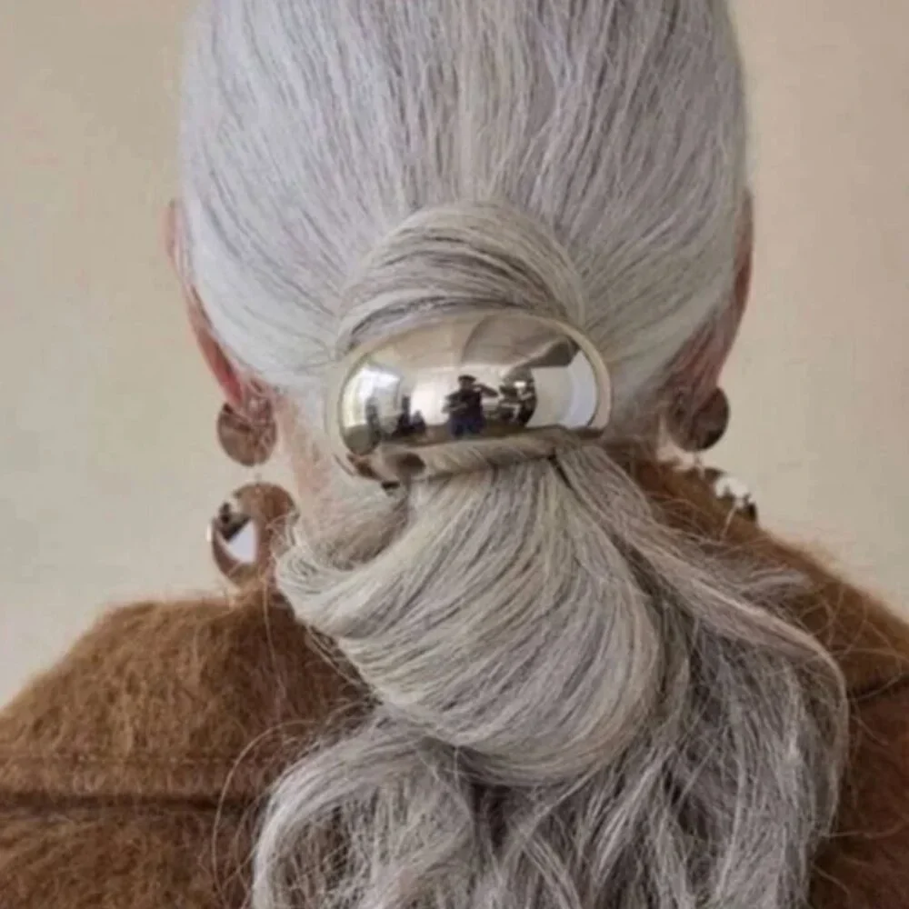 New! Anthropologie Silver Elastic Hair Tie